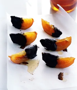 Chocolate-dipped candied oranges