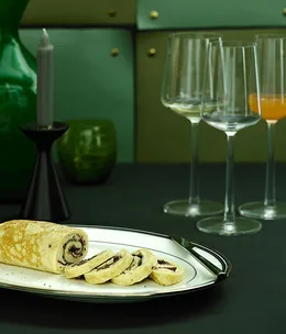 Rolled pancetta and treviso frittata