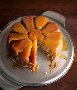 Upside-down pear cake