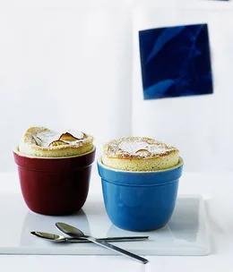 Caramelised apple and Calvados soufflés