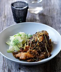 Braised abalone and oxtail with fennel