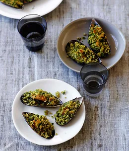 Gratinated mussels