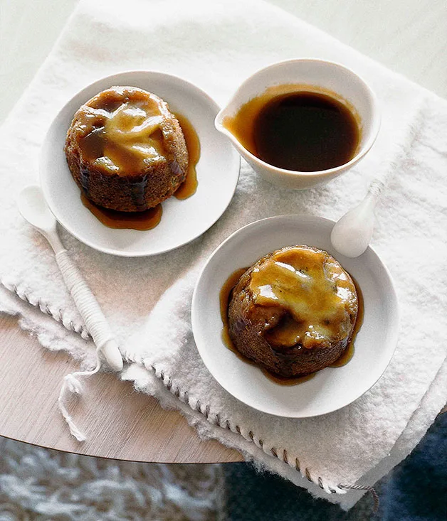 Banana-maple upside-down puddings