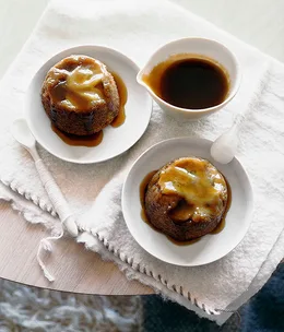 Banana-maple upside-down puddings