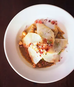 Salad of spiced chickpeas and celeriac