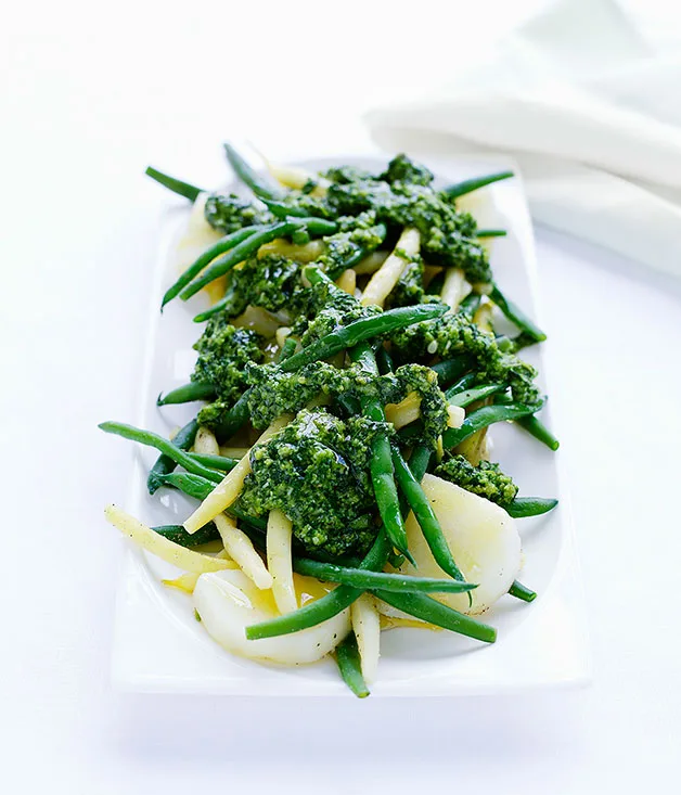 Bean, potato and pesto salad