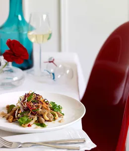 Kung Pao chicken with Asian salad and ginger relish