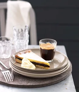 Baked custard and prune tart