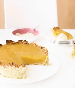 Kaffir lime and coconut tart