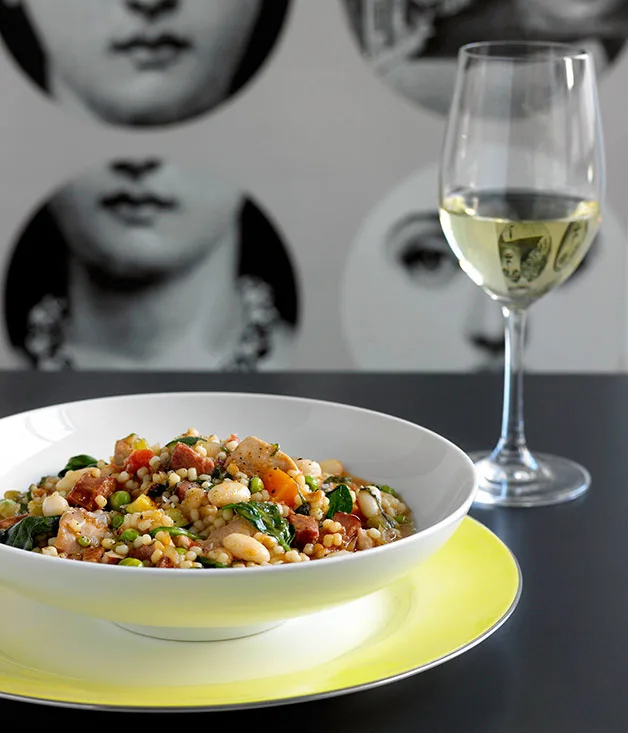 Chunky chorizo, chicken and vegetable soup