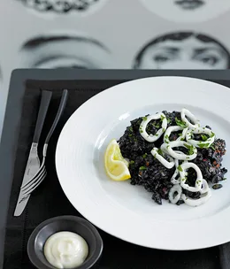 Arroz negro (Squid with rice cooked in squid ink)