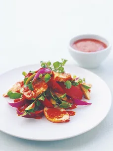 Fish and lobster salad with tomato-cumin dressing