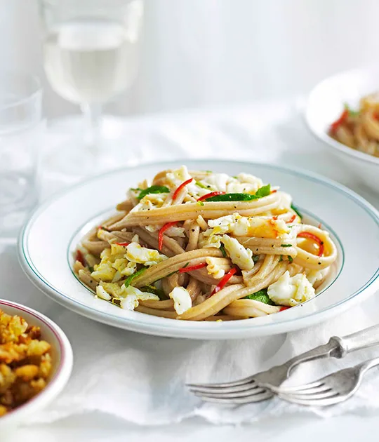 Crab, mint and lemon spelt pasta | Gourmet Traveller