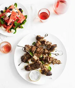 Smashed garlic and oregano lamb with watermelon salad