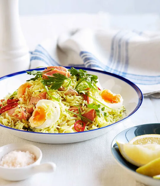 Smoked trout kedgeree | Gourmet Traveller