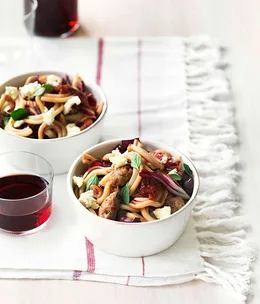 Sausage, radicchio and ricotta casarecce