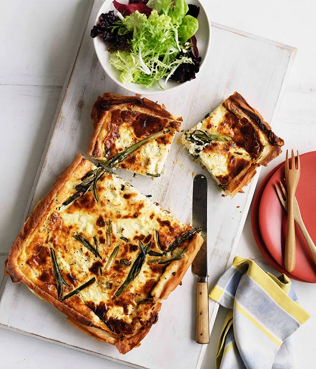 Baby leek and lemon tart