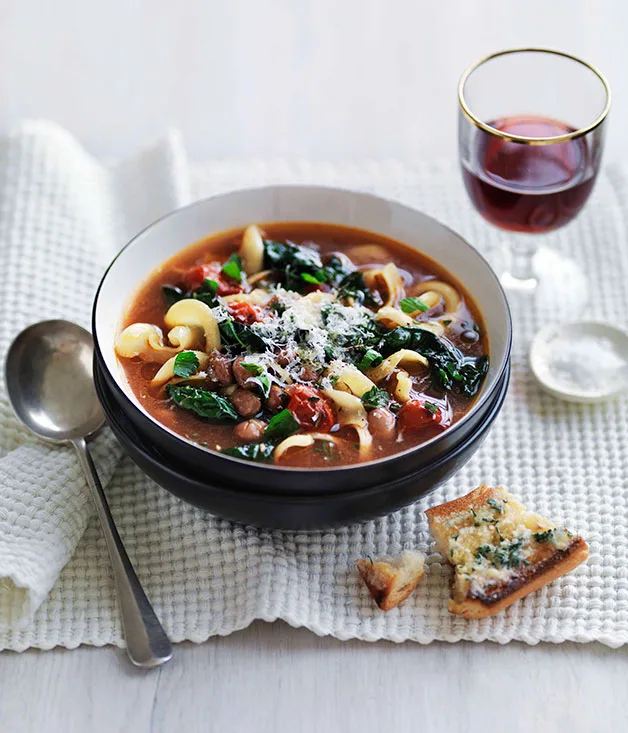 Bean, cavolo nero and pasta soup