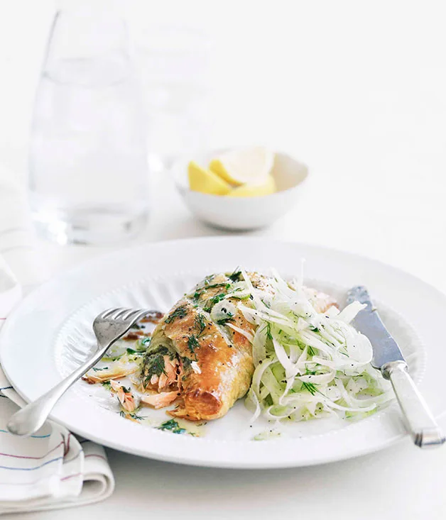 Herbed ocean trout en cro&ucirc;te