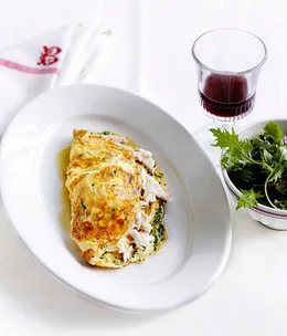 Crab and herb omelette