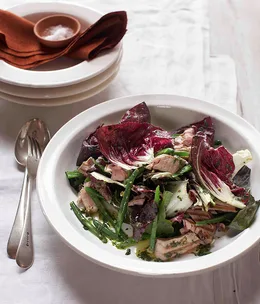 Warm radicchio and tuna salad
