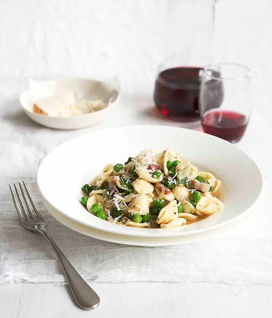 Pea, pancetta and mint orecchiette | Gourmet Traveller