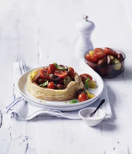 Tomato, thyme and pancetta tartlets