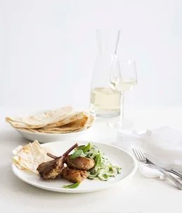 Spiced-yoghurt lamb cutlets with cucumber and mint salad