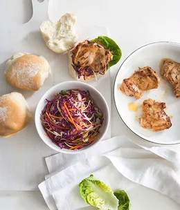 Paprika chicken and coleslaw rolls