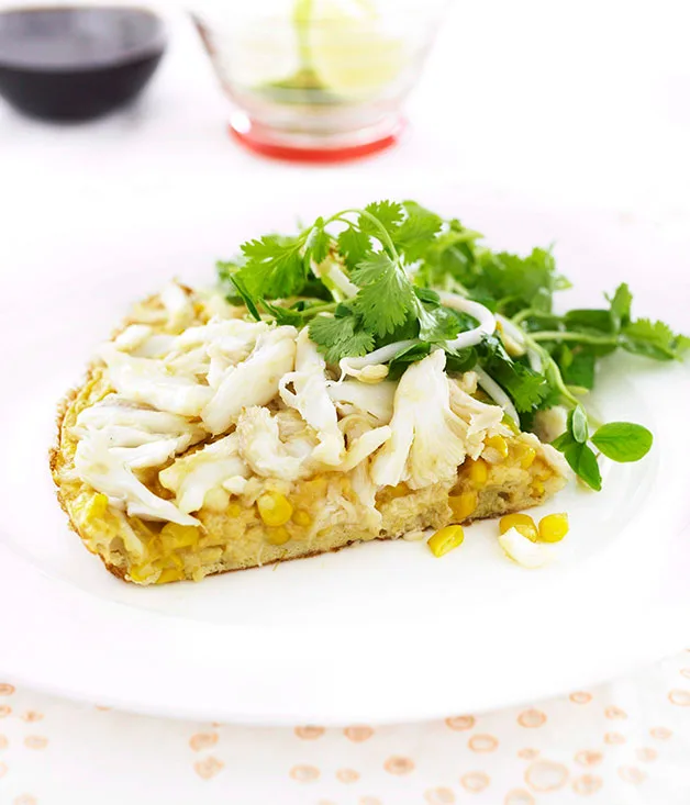 Crab and corn omelette