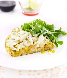 Crab and corn omelette