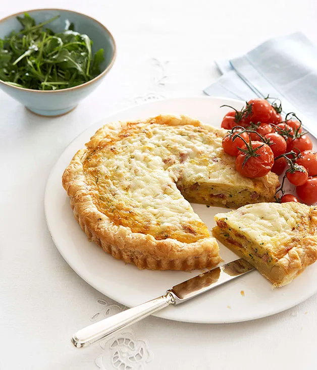 Ham and leek quiche