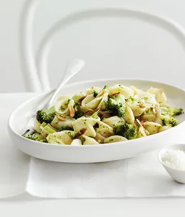 Broccoli, lemon and almond orecchiette
