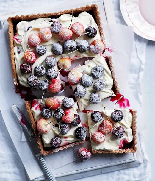 Cherry and almond tart
