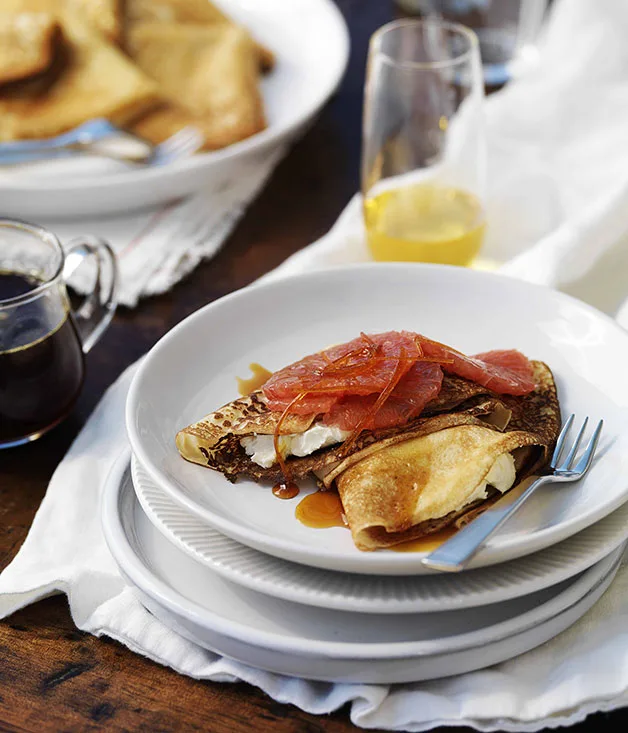 James Hird and Todd Garratt: Crespelle with caramelised ruby grapefruit and mascarpone