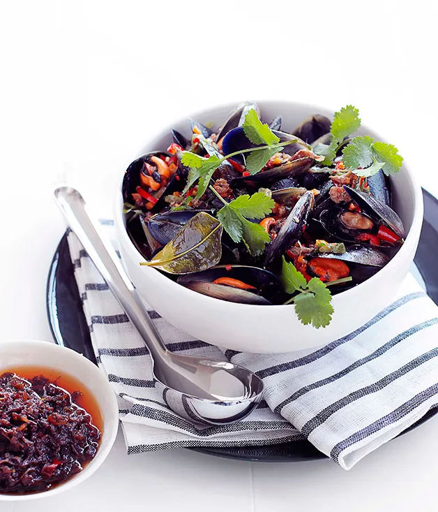 Steamed mussels with XO sauce