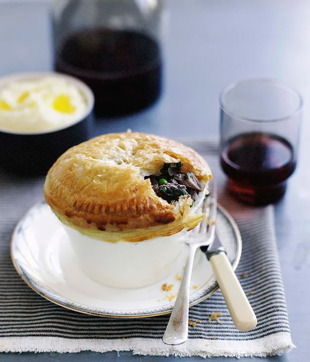 Duck and pea pie