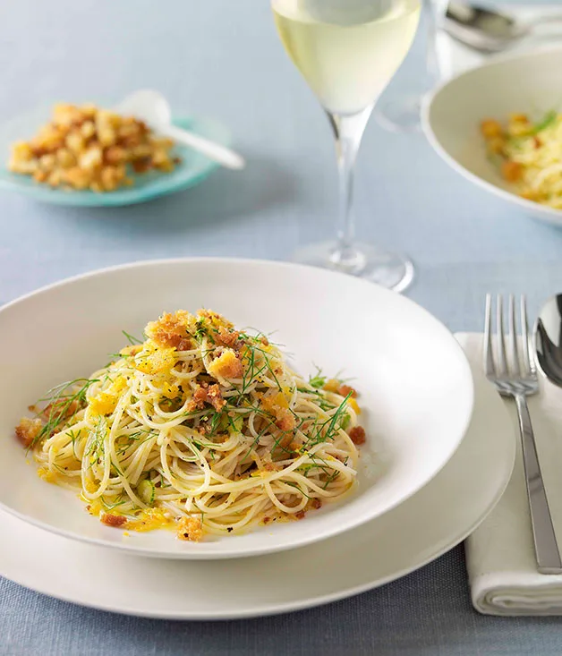 Bottarga and fennel spaghettini
