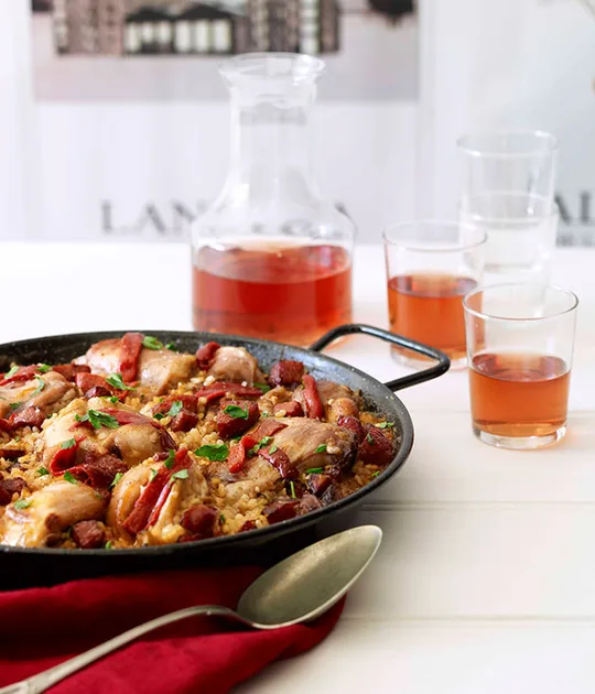Rabbit paella with rosado | Gourmet Traveller
