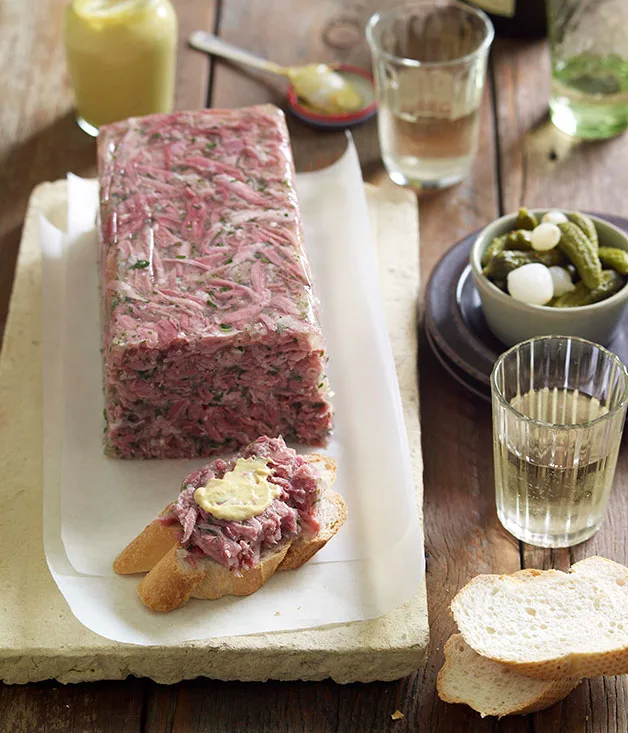 Pickled pork terrine with pinot gris