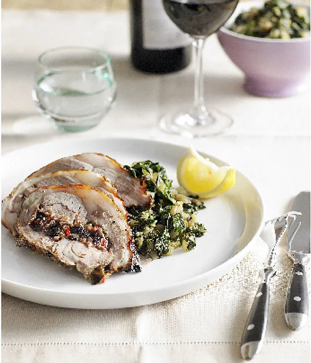 Roast lamb with currant and pine nut stuffing