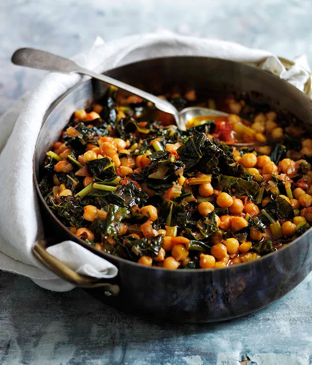 Slow-braised chickpeas with cavolo nero