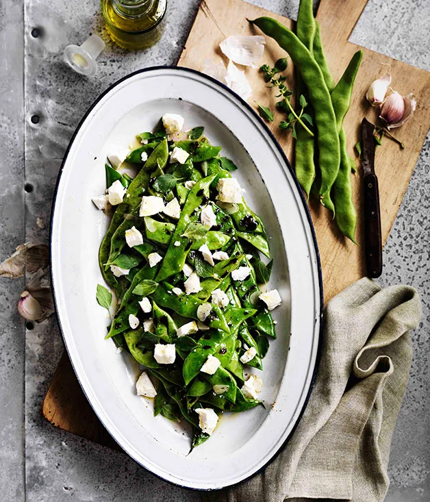 Roman beans, ricotta salata and oregano