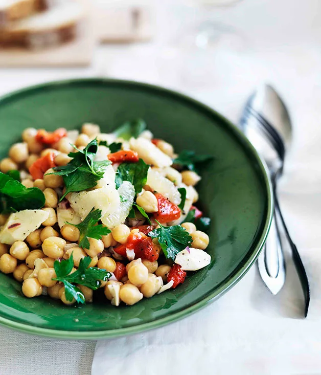 Chickpea, baccalà and lemon salad