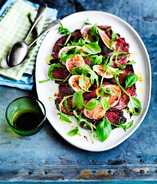 Beef carpaccio with figs and rocket