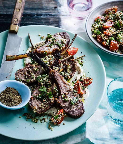 Za’atar lamb ribs with quinoa tabbouleh