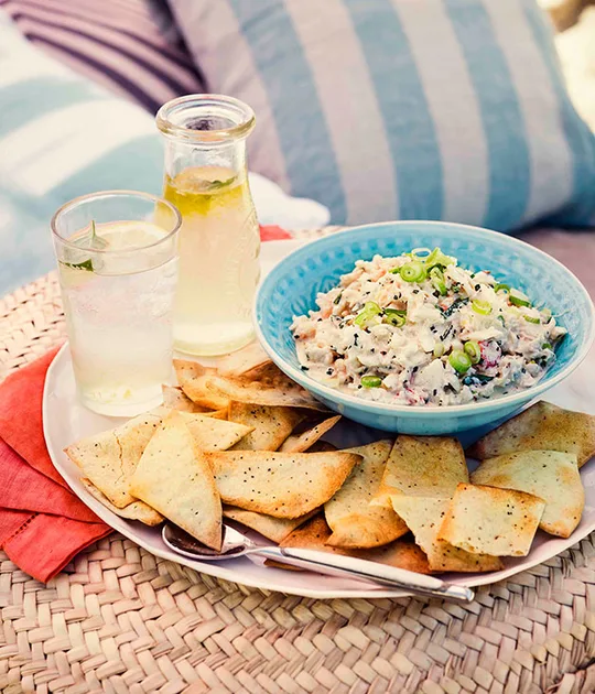 Crab dip with celery seed crackers | Gourmet Traveller
