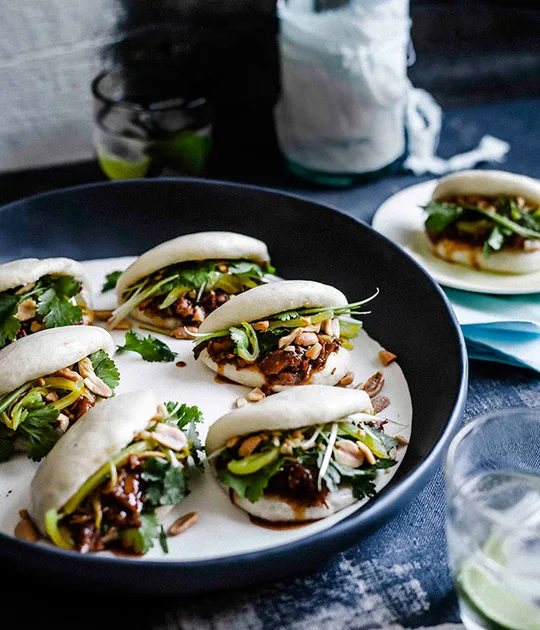 Gua Bao with Braised Pork Ribs - Chinese Lunch Dish