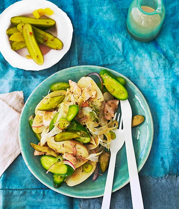 Smoked trout, potato, fennel and cucumber salad