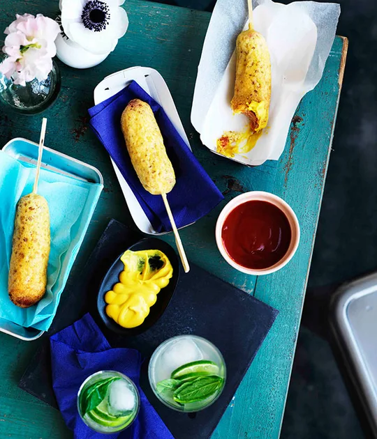 Corndogs recipe | Gourmet Traveller